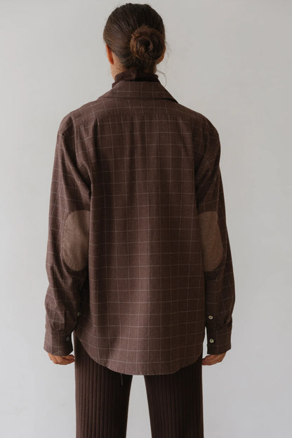 The Flannel Windowpane Shirt- Espresso.