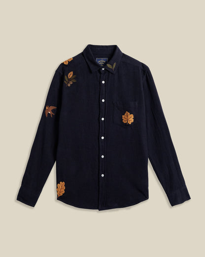 Embroidery Flannel - Navy.