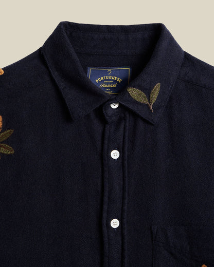 Embroidery Flannel - Navy.