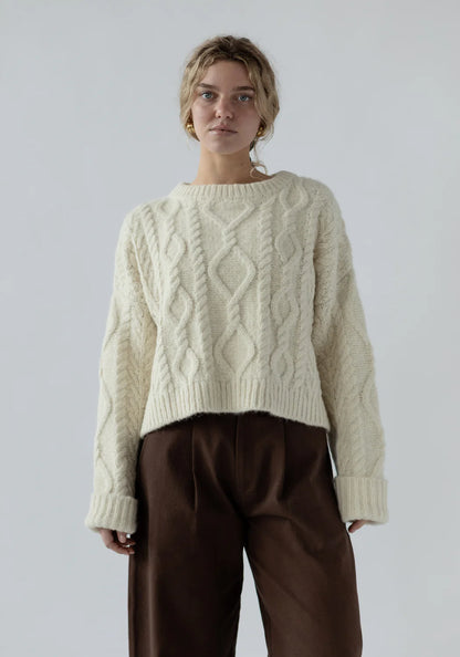 Cropped Cable - Ivory