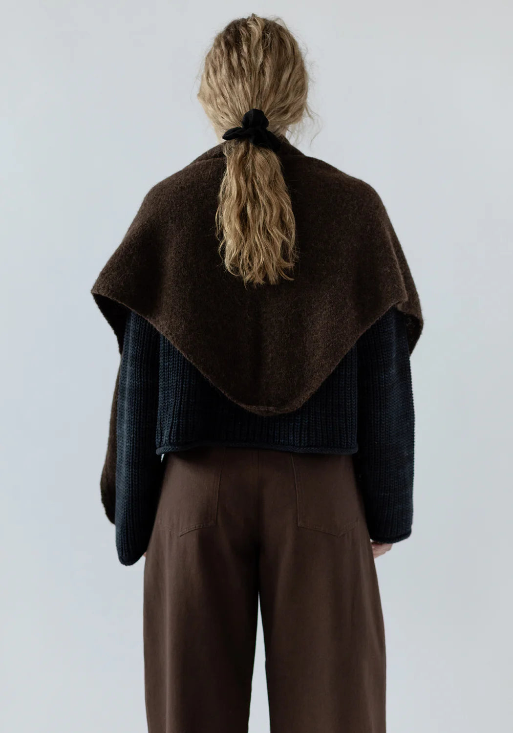 Felted Shawl Scarf - Walnut.