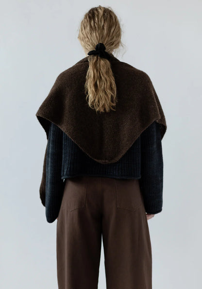 Felted Shawl Scarf - Walnut.