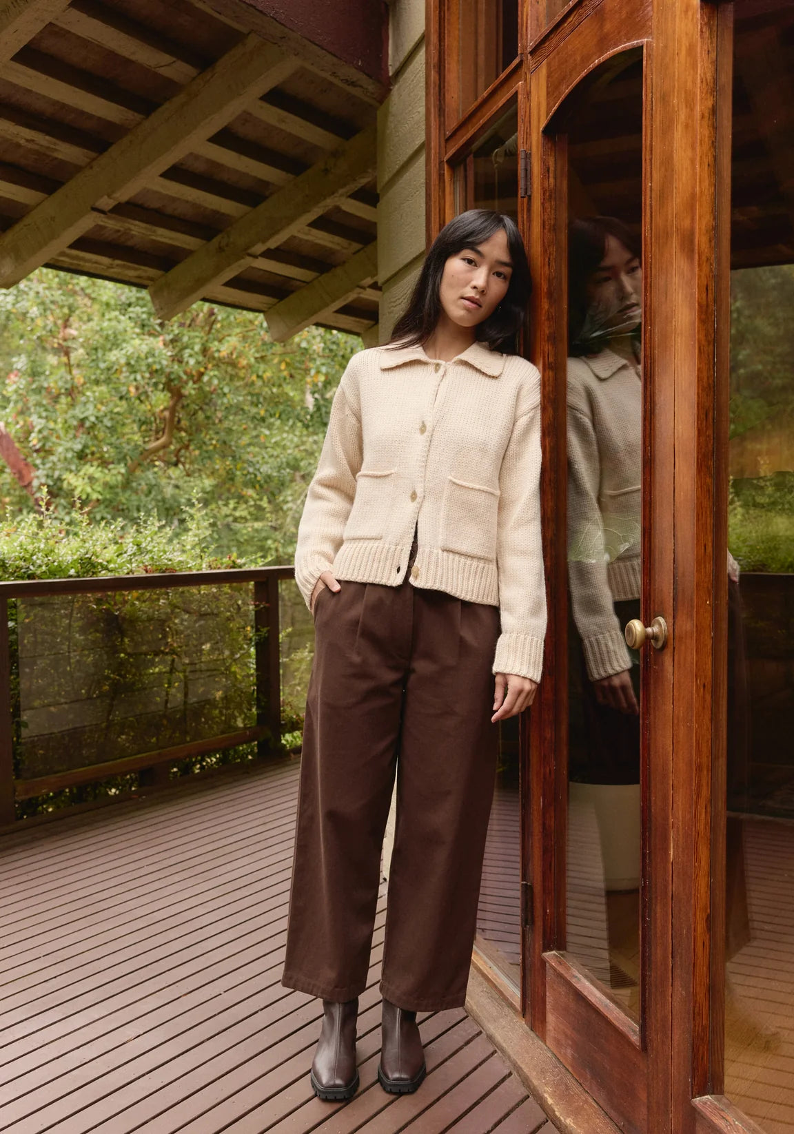 Collared Coat - Natural