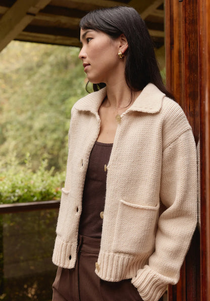 Collared Coat - Natural