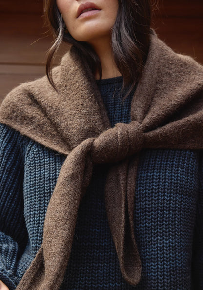 Felted Shawl Scarf - Walnut.