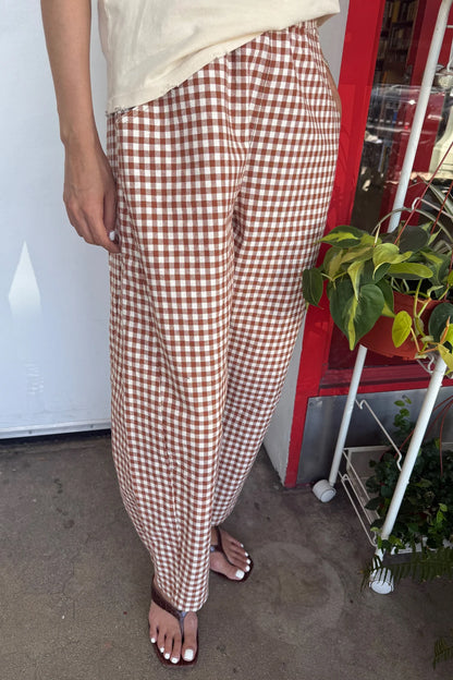 Gingham Arc Pants - Cinnamon Gingham