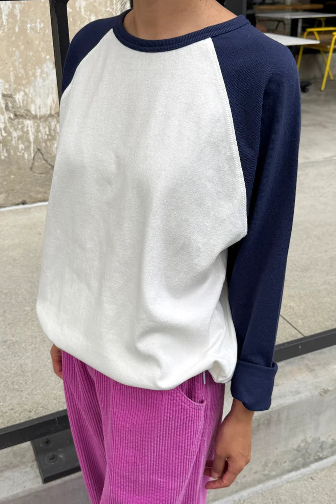 Heavy Cotton Raglan Tee - White/Midnight