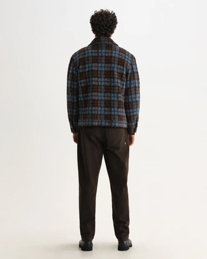Heath - Blue And Brown Check Mohair Jacket