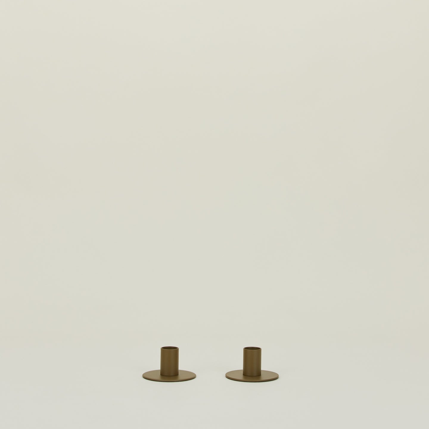 Essential Metal Candle Holders, Set of 2 - Olive