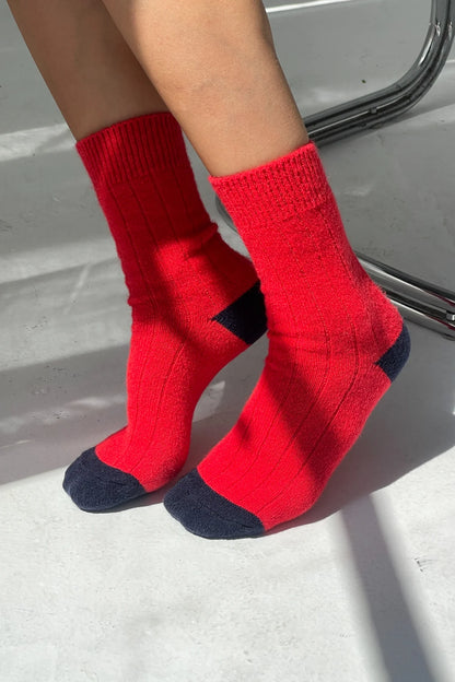 Classic Cashmere Socks - Poppy Red