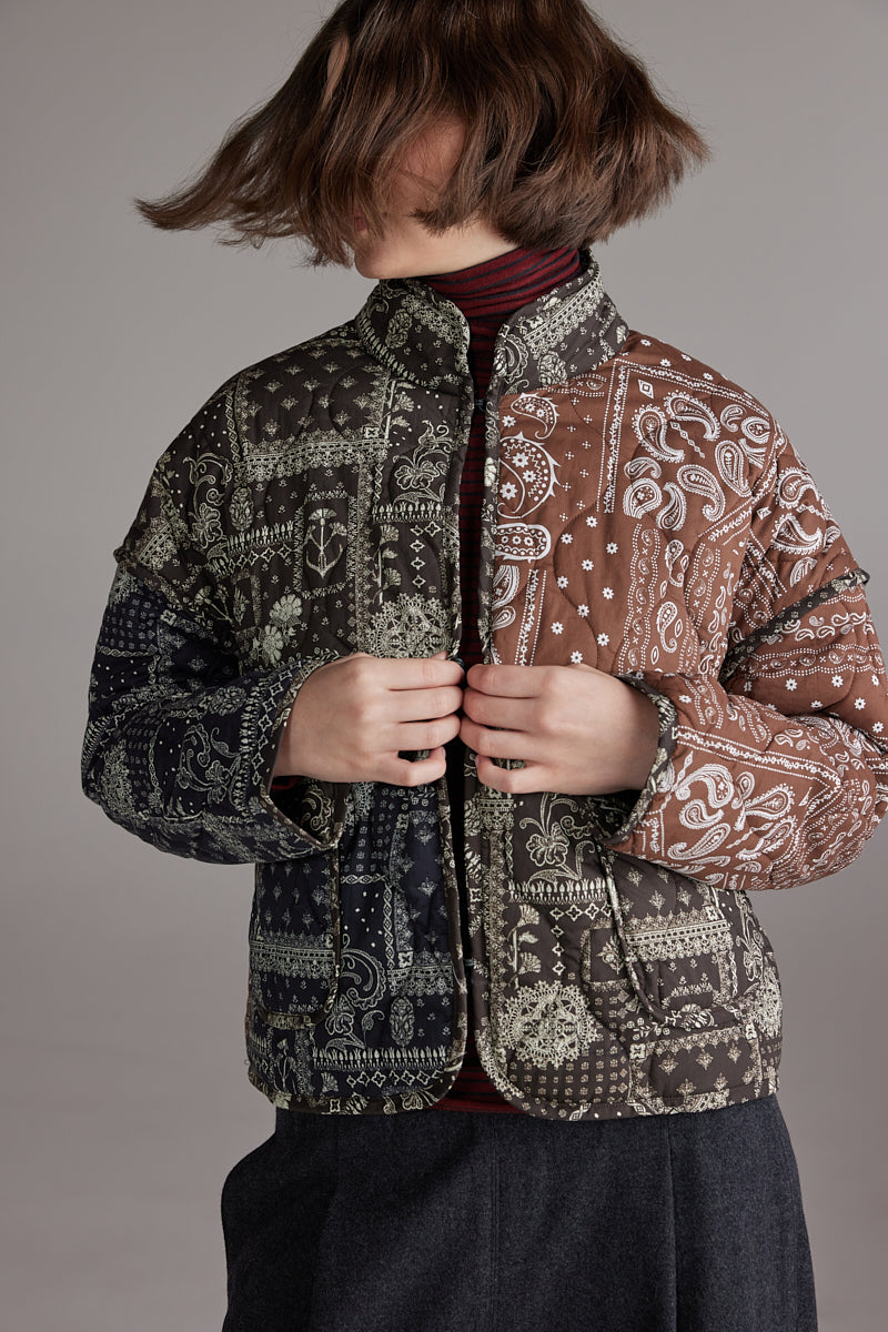 Patch Quilt Jacket - Brown/Black