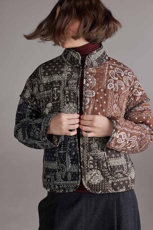 Patch Quilt Jacket - Brown/Black
