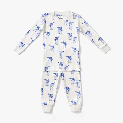 Pajama Set  - Cow | Marine