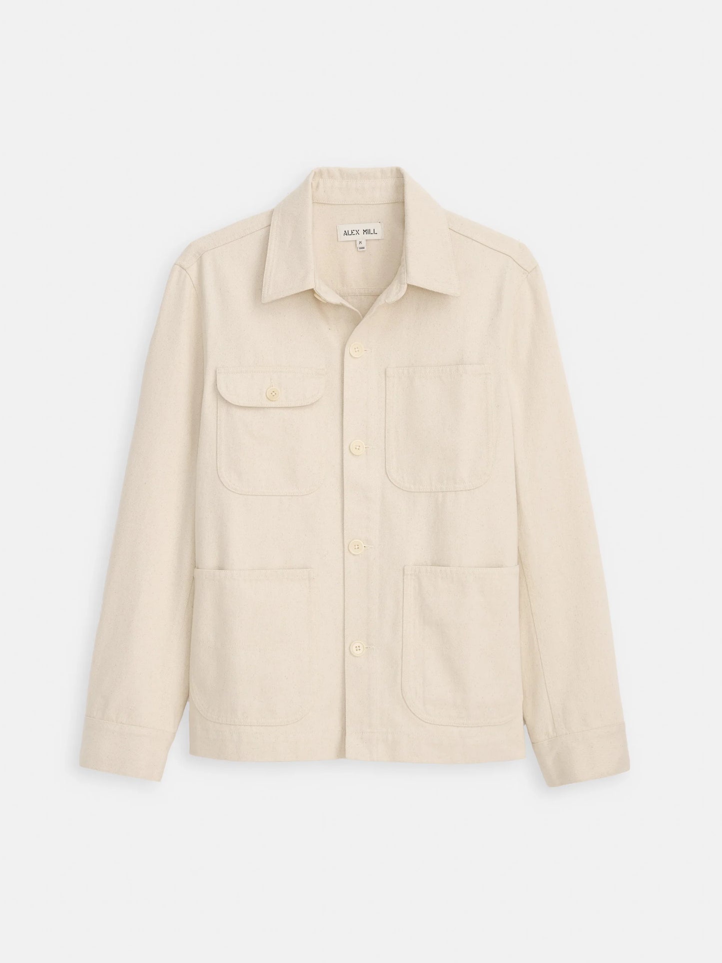 Garment Dyed Work Jacket in Recycled Denim - Natural