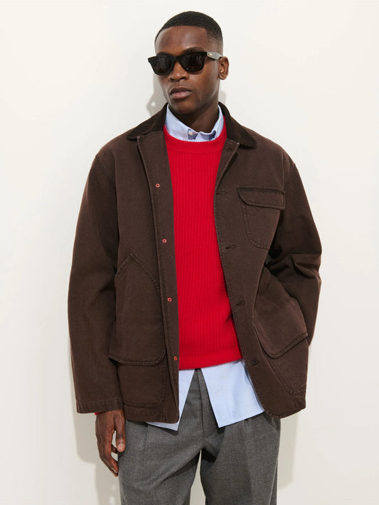Frontier Jacket in Canvas- Dark Chocolate