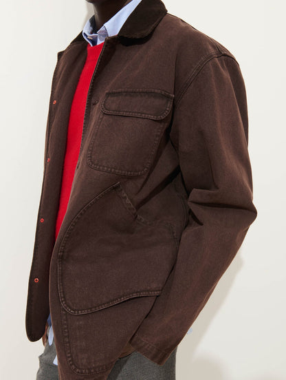 Frontier Jacket in Canvas- Dark Chocolate