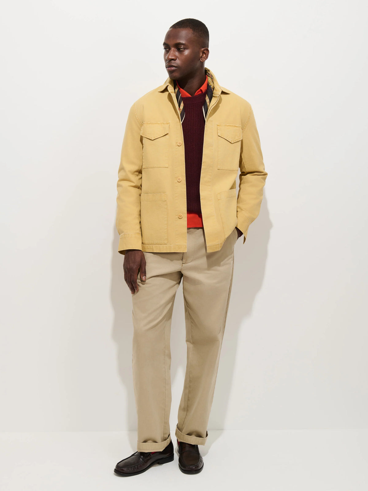 Garment Dyed Chore Jacket in Canvas - Einkorn