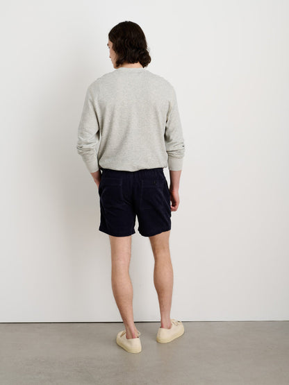 Pull on Short in Fine Wale Corduroy - Dark Navy