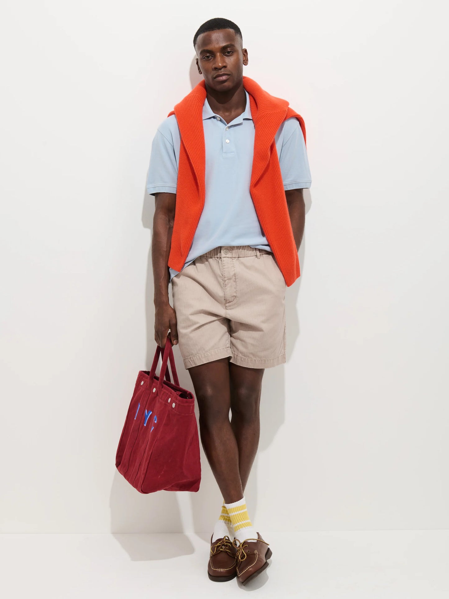 Pull On Short In Cotton Herringbone - Faded Grey