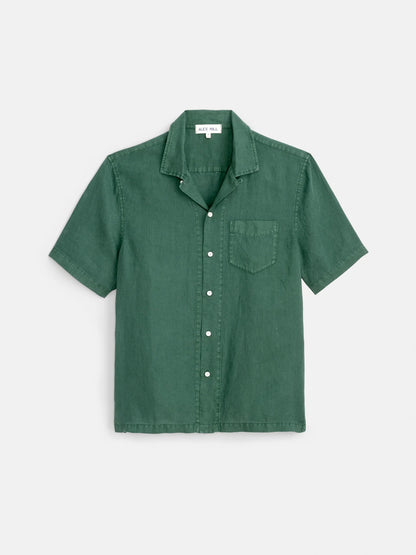 Camp Shirt in Linen - Tropical Green
