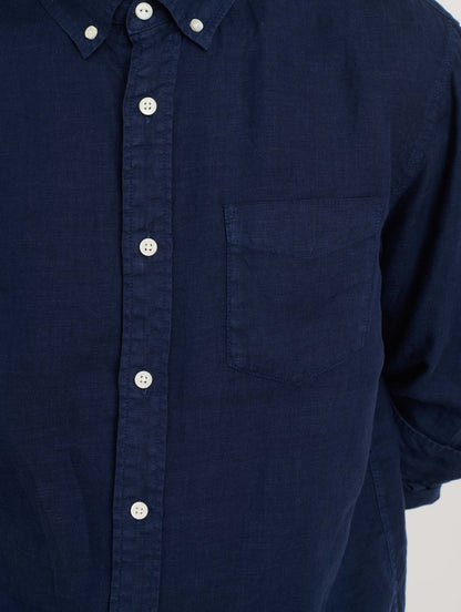 Mill Striped Shirt In Linen - Navy
