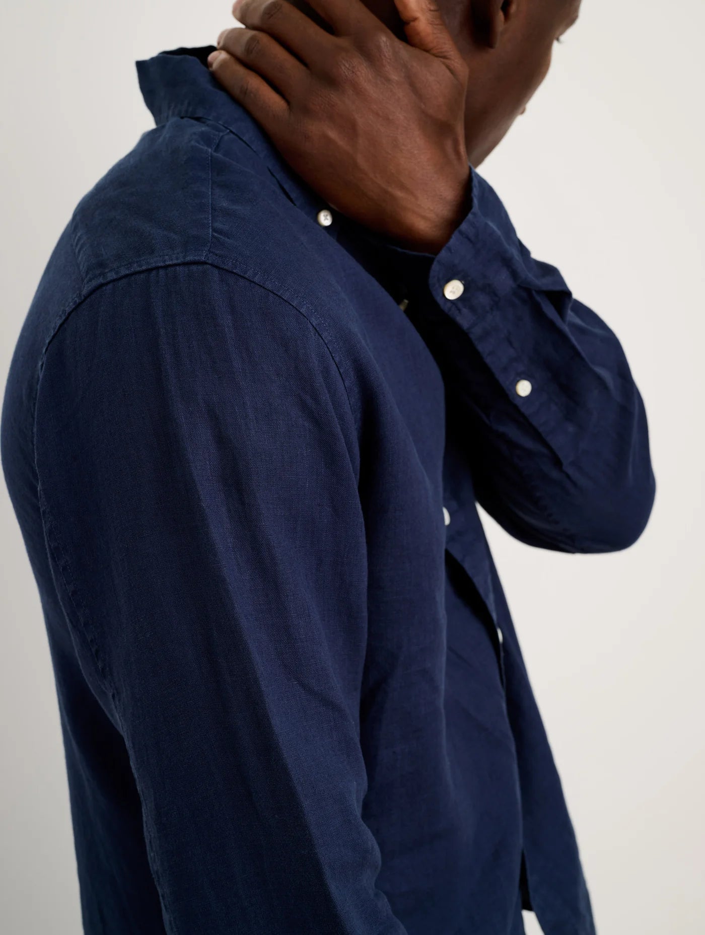 Mill Striped Shirt In Linen - Navy