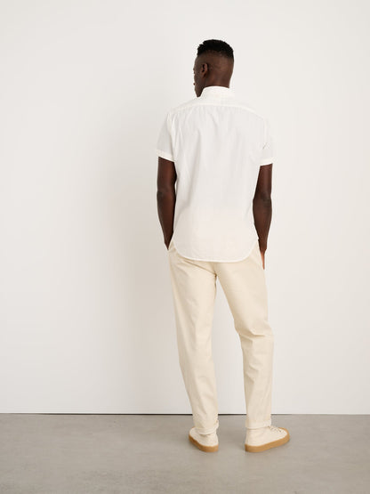 The Short Sleeve Mill Shirt in Paper Poplin - White