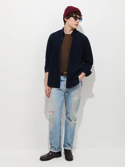 Mill Shirt in Fine Wale Corduroy - Navy