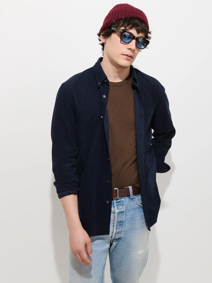 Mill Shirt in Fine Wale Corduroy - Navy