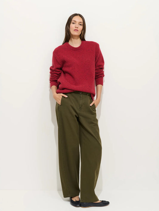 9th Street Pant in Cotton Twill - Military Olive.