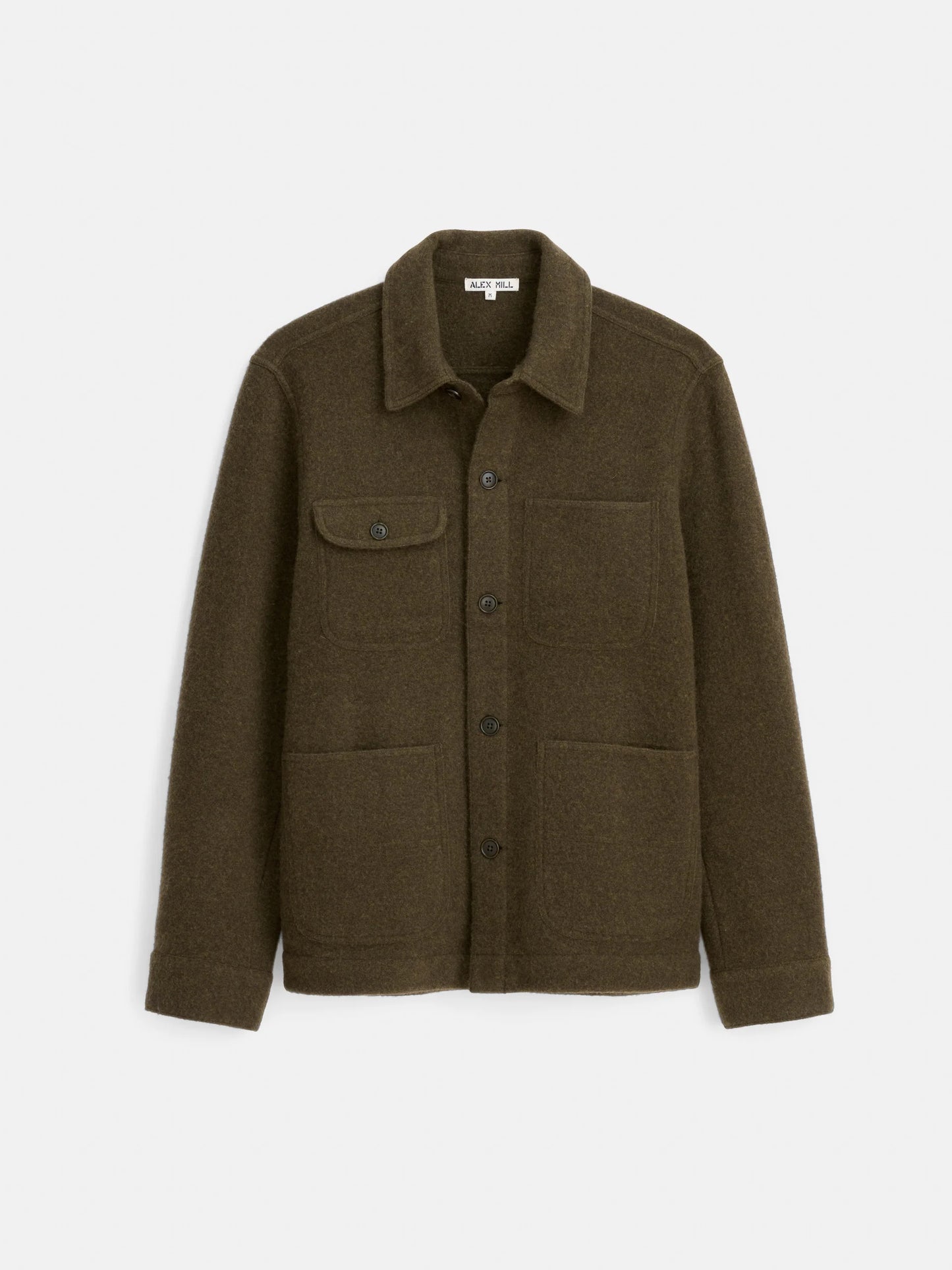 Work Jacket in Merino Wool Knit - Heather Olive