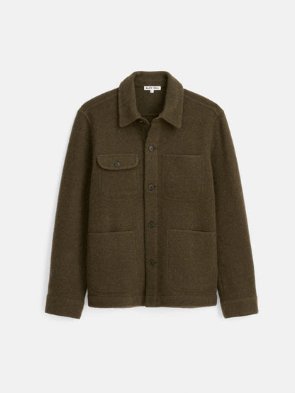 Work Jacket in Merino Wool Knit - Heather Olive