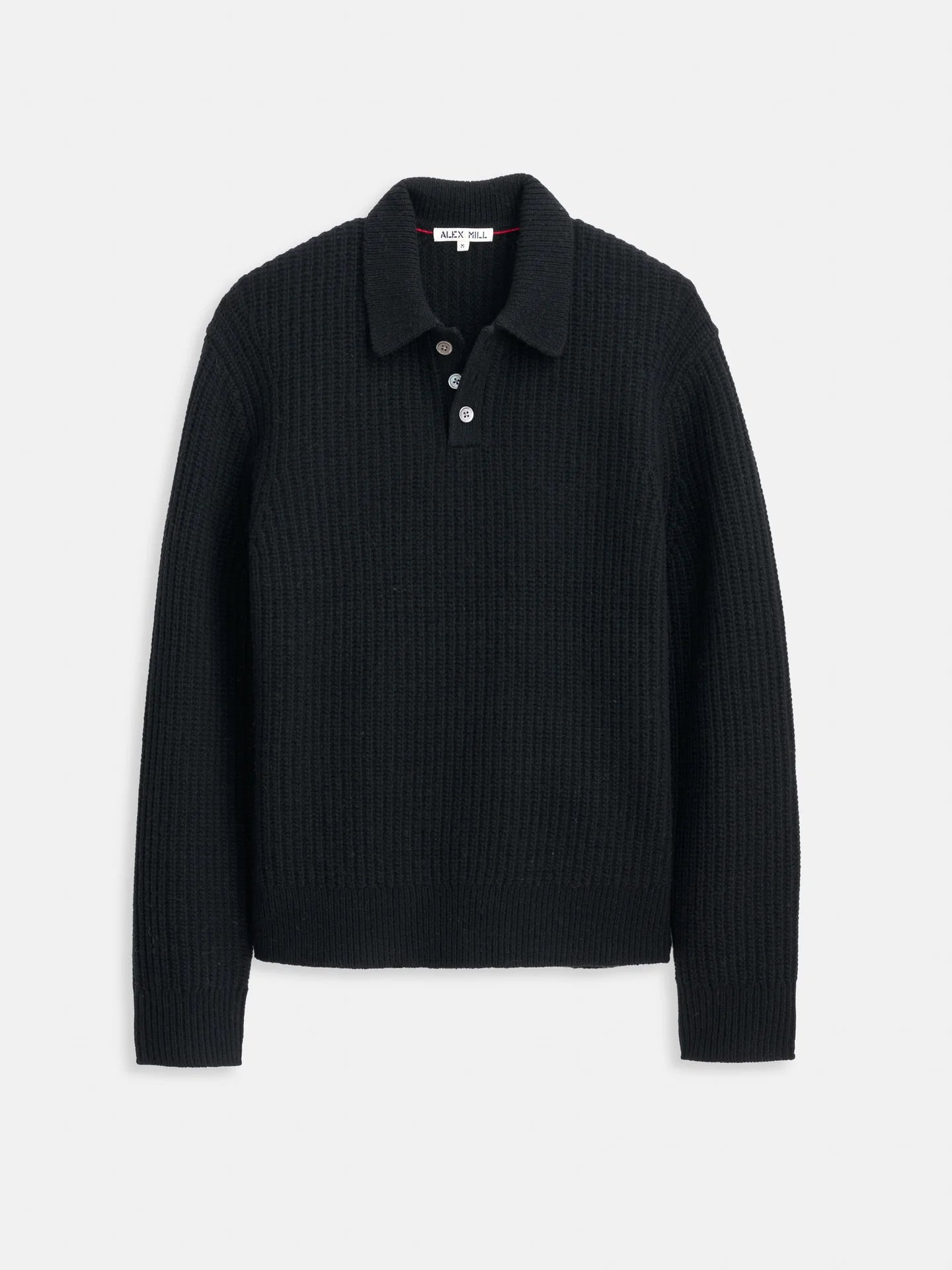 Carl Polo in Merino Wool - Black