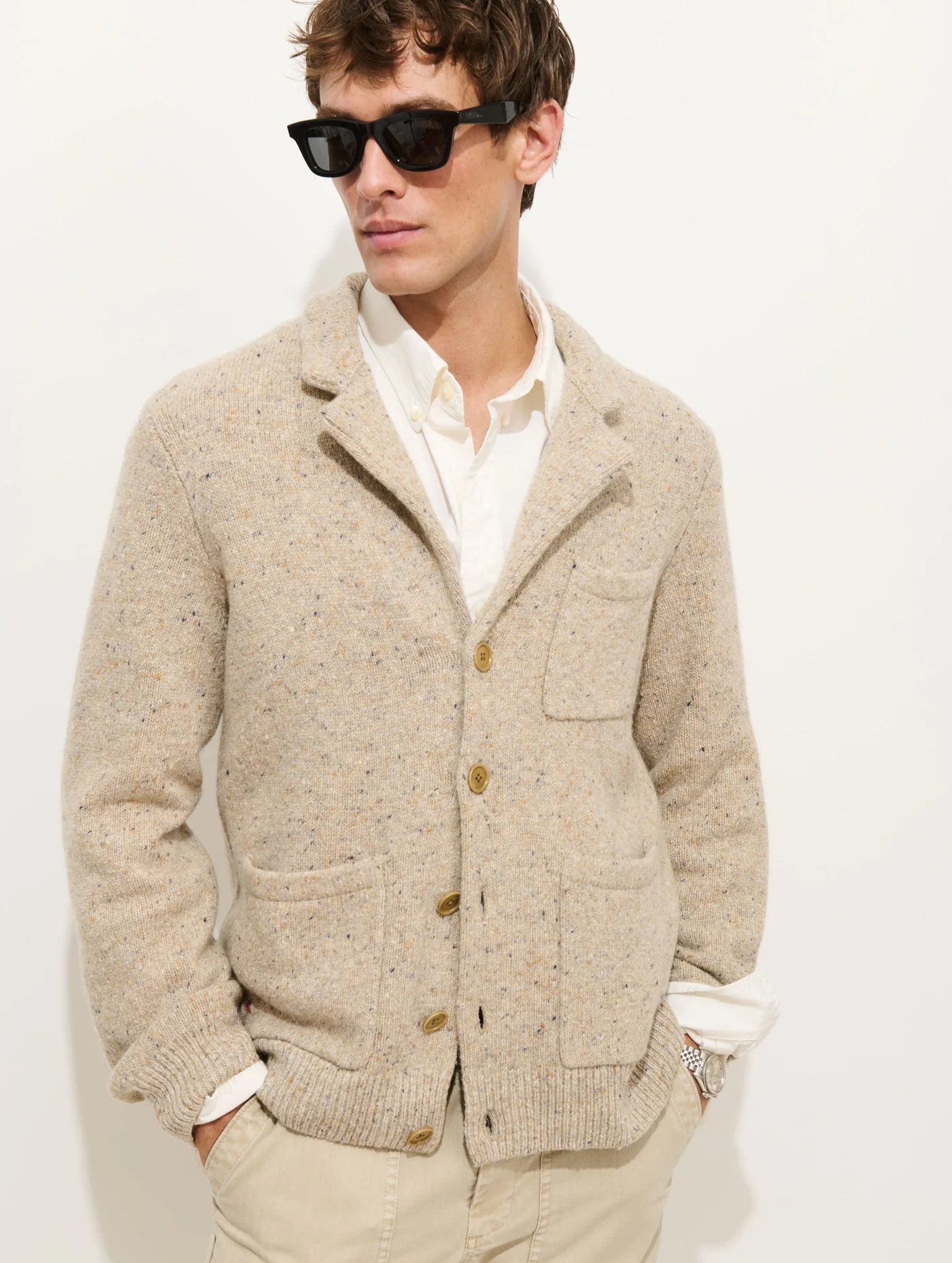 Donegal Mitchell Cardigan - Oatmeal