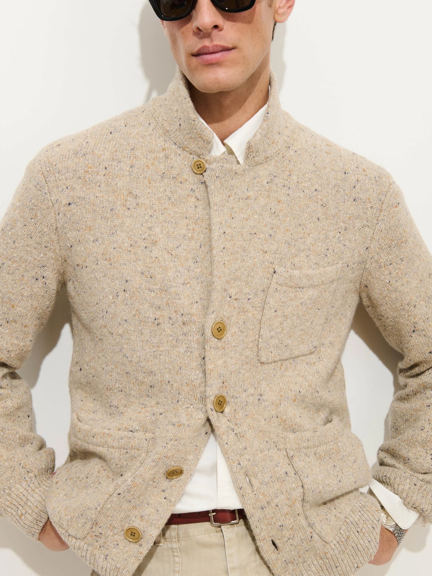Donegal Mitchell Cardigan - Oatmeal