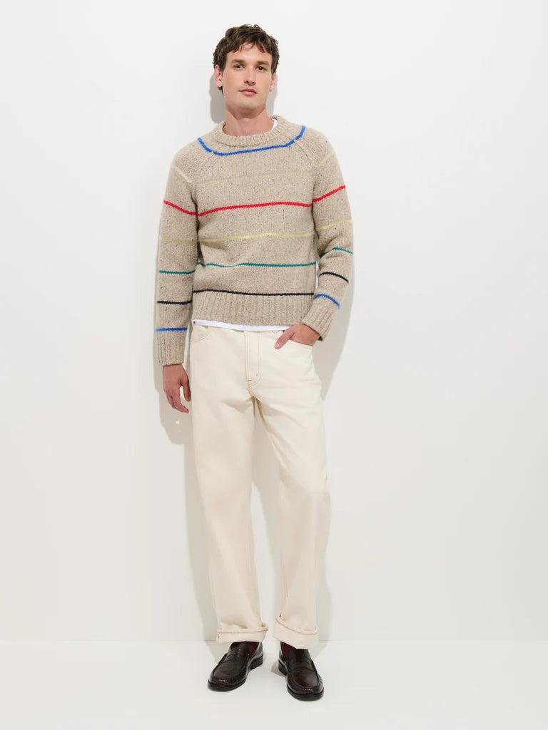 Freddie Raglan Striped Crewneck Sweater