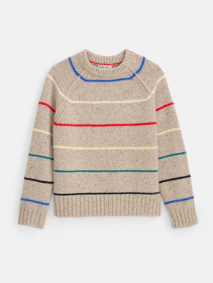 Freddie Raglan Striped Crewneck Sweater