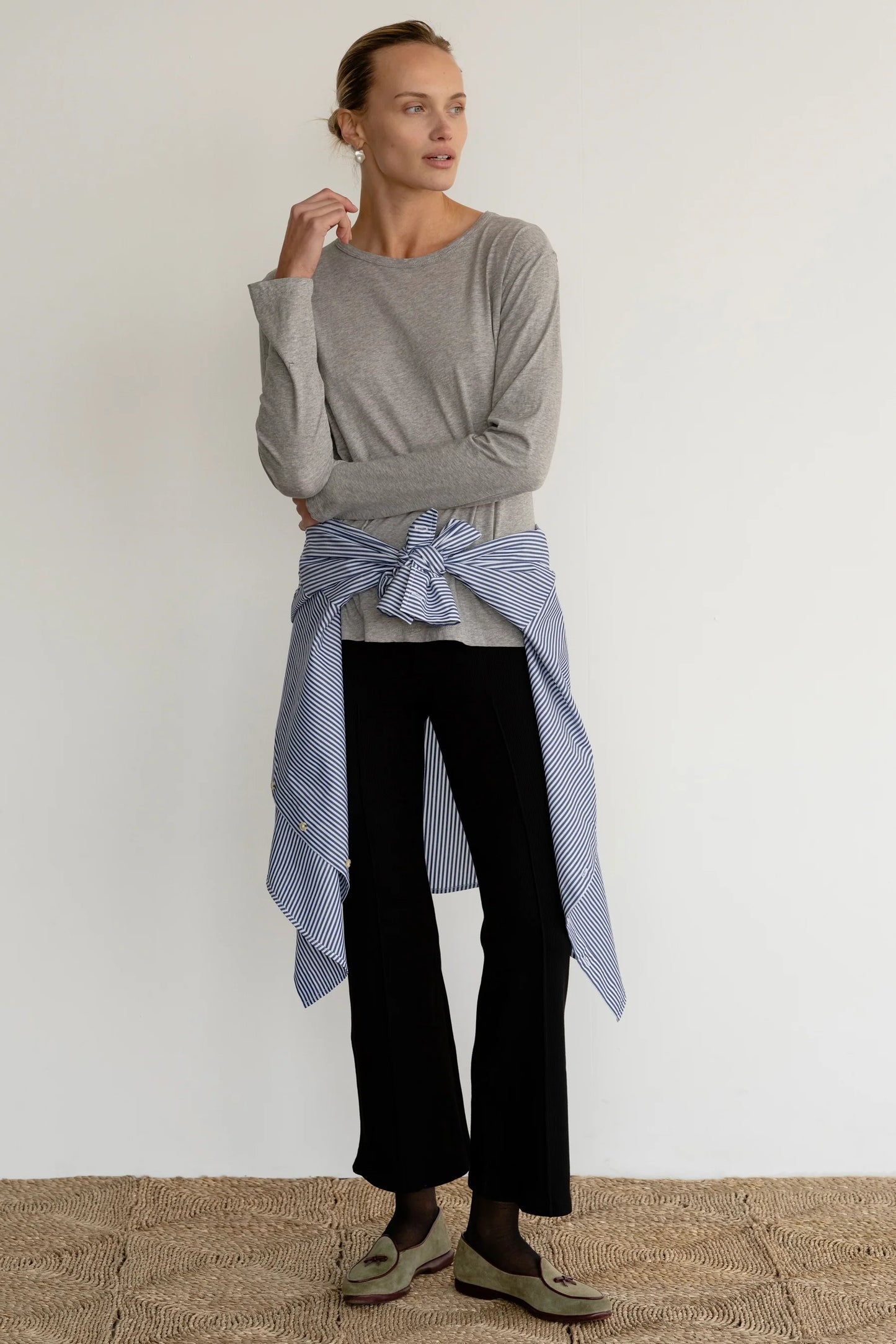 The Rib Kick Flare Pant - Black