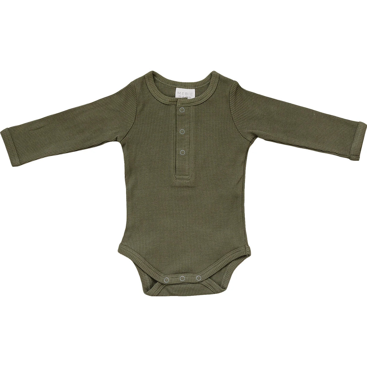 Long Sleeve Ribbed Bodysuit - Winter Green