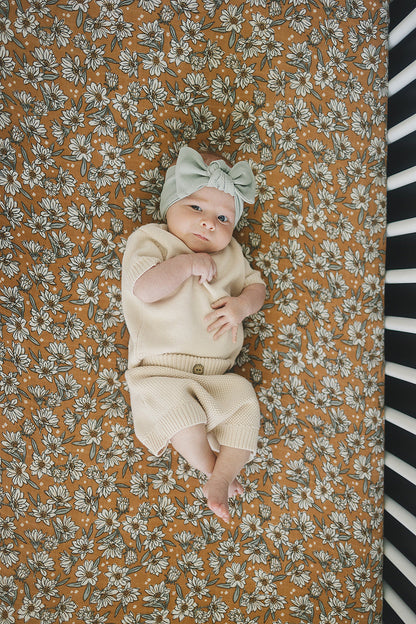 Muslin Crib Sheet - Magnolia