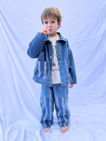 Stripe Pocket Chore Coat
