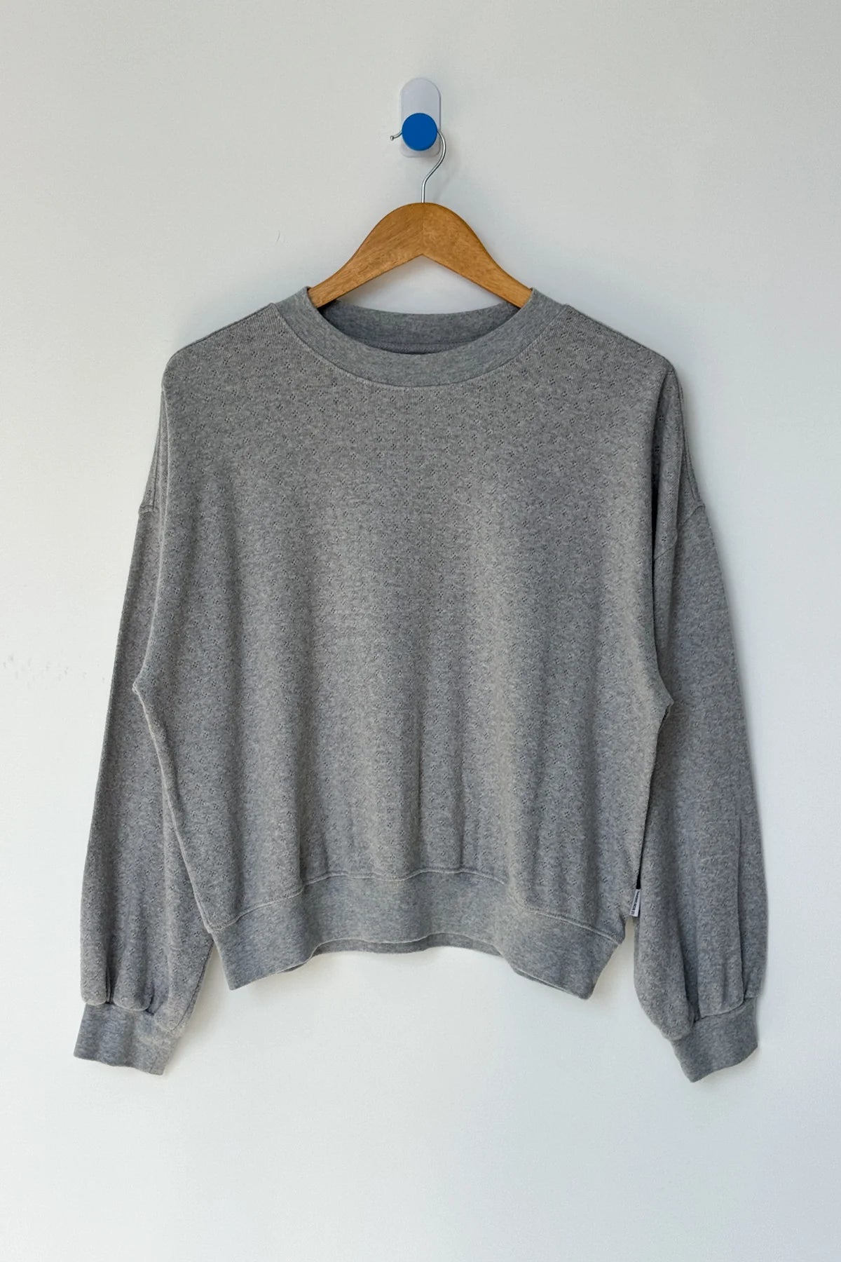 Pointelle Core Sweatshirt - Melange Grey