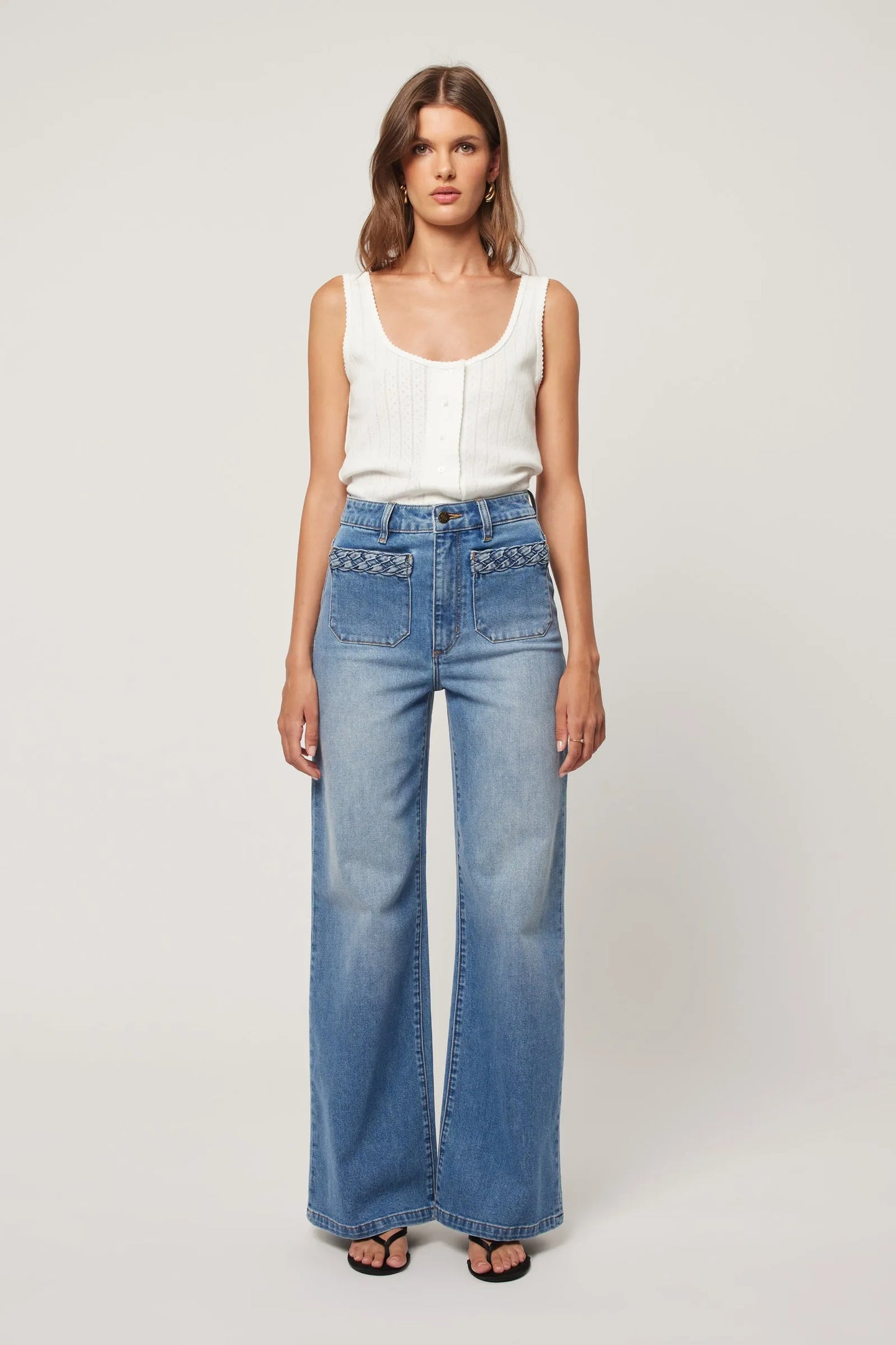 Paloma Pointelle Tank - Cloud