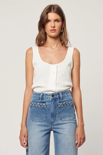 Paloma Pointelle Tank - Cloud