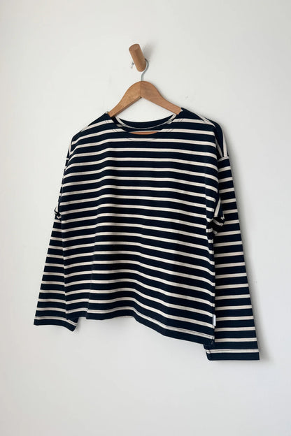 Sailor Top - White Stripe on Navy