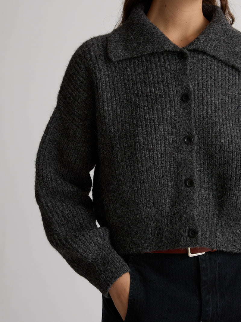 Saatchi Cardigan Alpaca- Charcoal