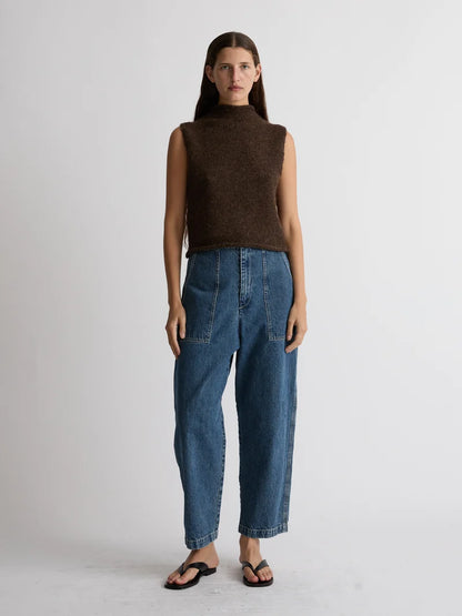 Roll Vest Alpaca - Mud