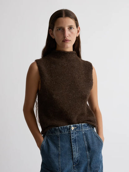 Roll Vest Alpaca - Mud