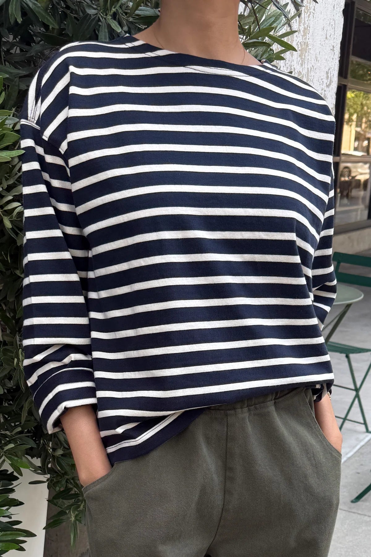 Sailor Top - White Stripe on Navy