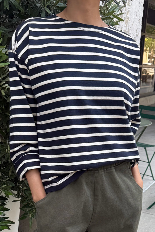 Sailor Top - White Stripe on Navy